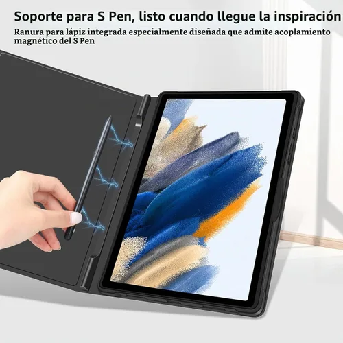 Vista 3 de JUQITECH Funda con teclado retroiluminado para Samsung Galaxy Tab A8 de Negro A8