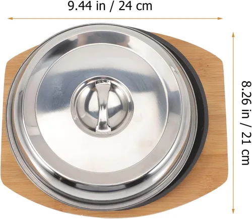 Vista 7 de BESTonZON Cómoda tapa de sartén antiadherente Teppanyaki Uniforme Distribución de calor Bandeja práctica para servir en el hogar