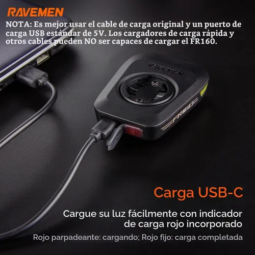 Vista 5 de RAVEMEN FR300/ FR160 Compatible with Garmin Bike Computer