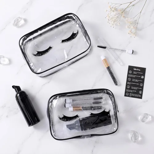 Vista 4 de Remerry 40 Pcs Lash Shampoo Brushes Set Eyelash Aftercare Bag Disposable Mascara Tubes Foam Pump Bottle Extension Aftercare Instructions Card