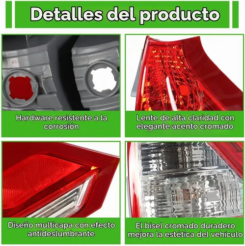 Vista 7 de munirater Reemplazo del lado del pasajero de la luz trasera trasera derecha para CRV 4 puertas 2012-2014