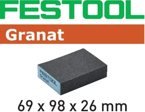 Vista 3 de Festool 201802 Esponja Abrasiva Granat 69 x 98 x 26, Paquete de 6 (Grano 120)