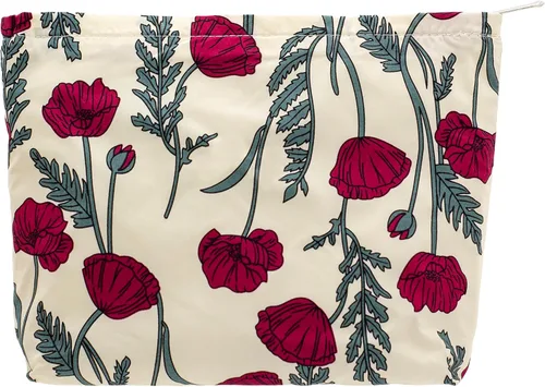 Vista 46 de Pazimiik Bolsa de maquillaje floral, grande, de algodón, con cremallera para bolsa de viaje, organizador de maquillaje de lona para mujeres