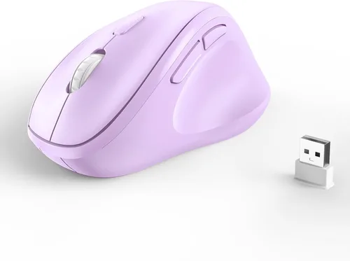 Vista 15 de Ratón inalámbrico Bluetooth ergonómico vertical para computadora portátil, MacBook, iPad, tableta, recargable, silencioso, clic, USB, túnel Negro