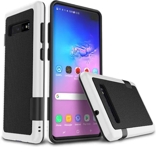 Vista 31 de Jeylly Funda para Galaxy S7, [3 colores] Slim Hybrid Impact Rugged Soft TPU Negro