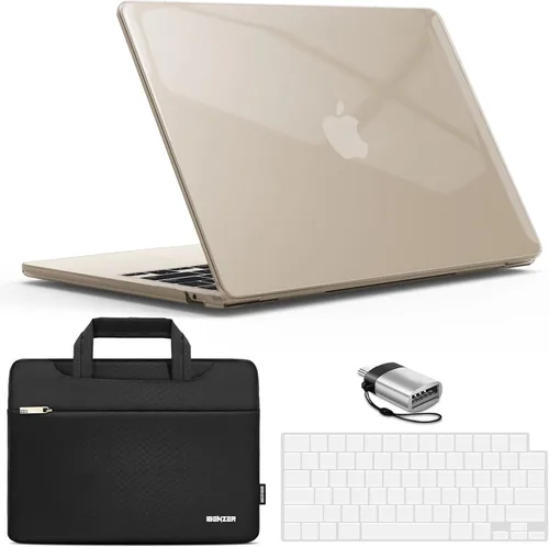 Vista 17 de IBENZER Compatible con MacBook Air de 13 pulgadas 2026 2025 2024 2023 2022 M4 A3240 M3 A3113 M2 A2681, carcasa rígida, funda y cubierta de teclado