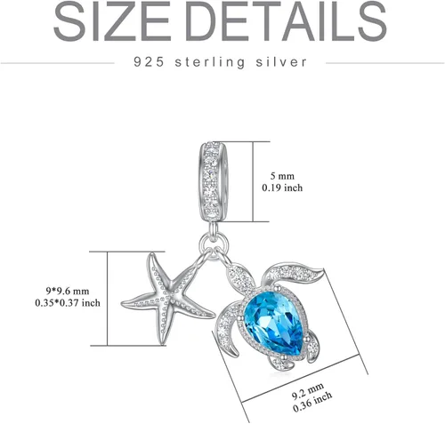 Vista 6 de AOBOCO Cuentas colgantes de plata de ley 925 para pulsera, adornadas con cristal de Austria