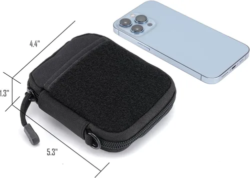 Vista 4 de Sayram Bolsa EDC, organizador de bolsillo, bolsa poderosa para hombres, bolsas EDC con parches, pequeña bolsa de herramientas con anillo en D