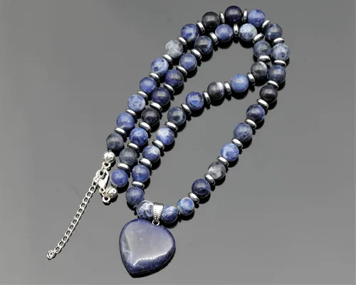 Vista 11 de Colgante de corazón de aventurina natural, Collar de cuentas de aventurina genuina, Collar de piedra verde, Collar de piedras preciosas, Cuentas