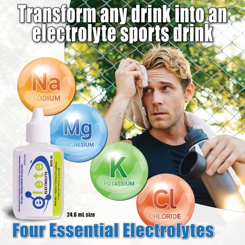 Vista 2 de Elete – Adición de Electrolitos – 1 Botella de Bolsillo – Concentrado de 4 Electrolitos Esenciales – Todo Natural – Transforma Cualquier Bebida