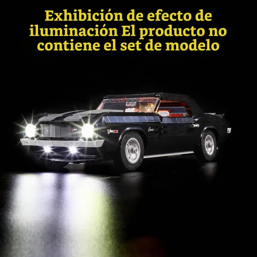 Vista 5 de GEAMENT Kit de luces LED compatible con Lego Chevrolet Camaro Z28 - Juego de iluminación para modelo Creator 10304 (modelo no incluido)