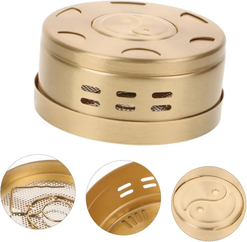Vista 9 de Outanaya Caja de cobre portátil Moxa Tanque creativo Moxibustión para terapia Diseño ligero para múltiples partes del cuerpo Material de cobre
