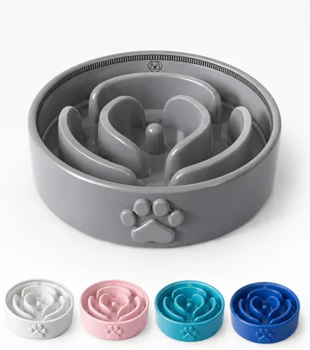 Vista 10 de Cuencos de cerámica para perros de 1.5 tazas, comedero lento para perros pequeños y medianos, apto para microondas, tazón de cerámica para mascotas