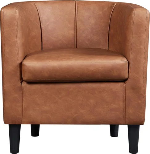 Vista 12 de Topeakmart Elegant Style Club Accent - Silla de lectura tapizada de terciopelo para sala de estar, recepción, dormitorio, beige