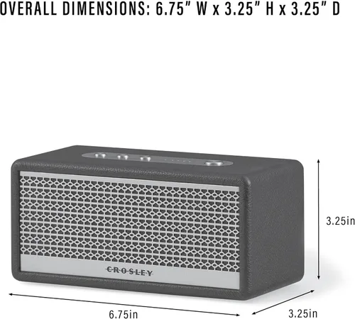 Vista 12 de Crosley CR3113A-BK Montero - Altavoz Bluetooth recargable portátil pequeño, color negro