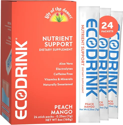 Vista 10 de Mezcla multivitamínica completa para bebidas ECODRINK sabor a arándanos y granada, paquete con 30 sobres (no incluye botella)