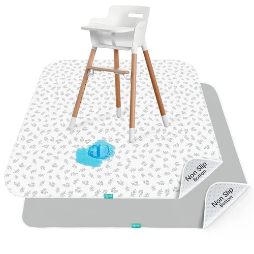 Vista 10 de Paquete de 2 alfombrillas antisalpicaduras para debajo de la silla alta, artes, manualidades y desorden alimentario, tapete antideslizante