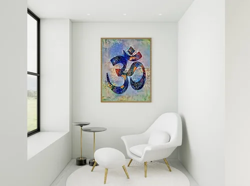 Vista 4 de AUM Wall Art, OM Home Decor, zen art, Yoga Decor Yoga art print, Spiritual Art Wall Decor, Meditation Yoga Decor,Yoga gifts