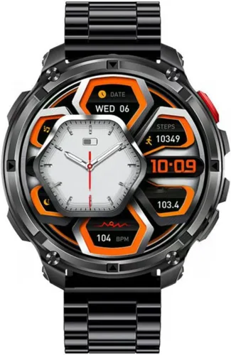 Vista 28 de Relojes inteligentes múltiples modos deportivos para hombres con linterna, reloj inteligente para Android y iPhone, pantalla táctil HD de 1.7 Negro