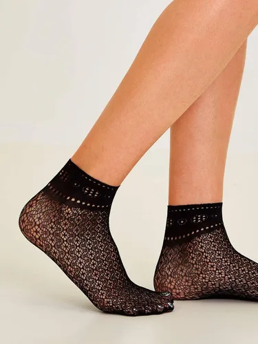Vista 3 de Verdusa Calcetines transparentes de malla transparente al tobillo para mujer