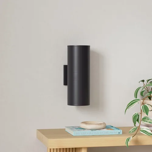 Vista 2 de Modernas luces de pared para exteriores del atardecer al amanecer, montaje Negro