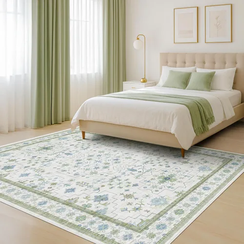 Vista 146 de Hazo Haus – Alfombra pequeña para entrada, cocina o baño, antideslizante con base de goma, resistente a las manchas y a la decoloración, diseño