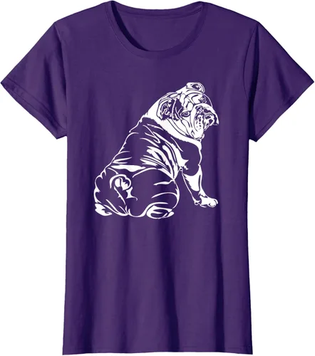 Vista 8 de Gracioso Bulldog Inglés playera perro Hund playera regalo, Azul (Heather blue)