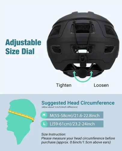 Vista 5 de Favoto Casco de bicicleta de montaña para adultos para hombres y mujeres, casco de MTB con hebilla magnética con visera extraíble, ligero