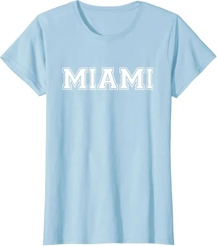 Vista 22 de Camiseta de regalo deportiva estilo universitario Miami Florida, Negro, S