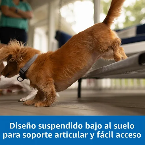 Vista 3 de Cama Elevada para Perros Coolaroo Pro con Tela HeatShield – Catre Elevado de Enfriamiento Avanzado para Razas Pequeñas y Medianas, Fácil de Limpiar