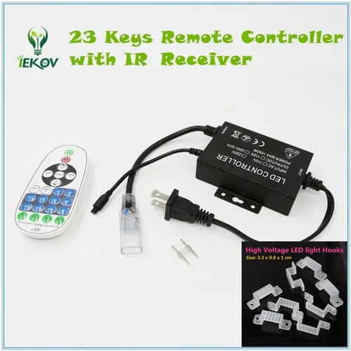 Vista 4 de Tira de luces LED de color blanco cálido, AC 110-120V, flexible/resistente al agua/función de múltiples modos/regulable, cuerda de luces LED SMD5050