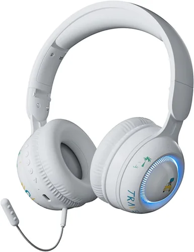 Vista 10 de Xmenha Auriculares inalámbricos para niños con micrófono para la escuela, con cancelación de ruido, protección para los oídos, Bluetooth, plegable
