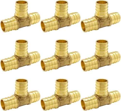 Vista 9 de Hooshing 5 unids 1/2 pulgada Tee PEX montaje Soild latón Barb Crimp accesorios para manguera de tubo PEX