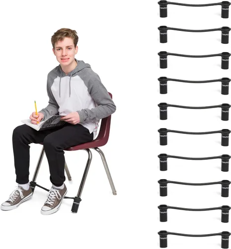 Vista 9 de Bouncyband Original Bouncy Bands para sillas, negro, 1 paquete – Bandas para silla para patas de silla de 17 a 24 pulgadas de ancho con tubos