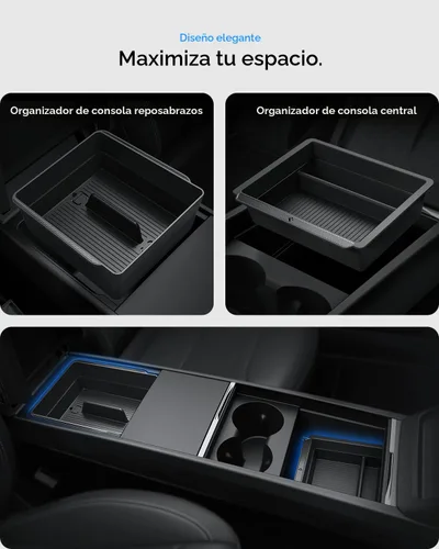 Vista 3 de Spigen Organizadores de consola y reposabrazos para Tesla Model Y Juniper