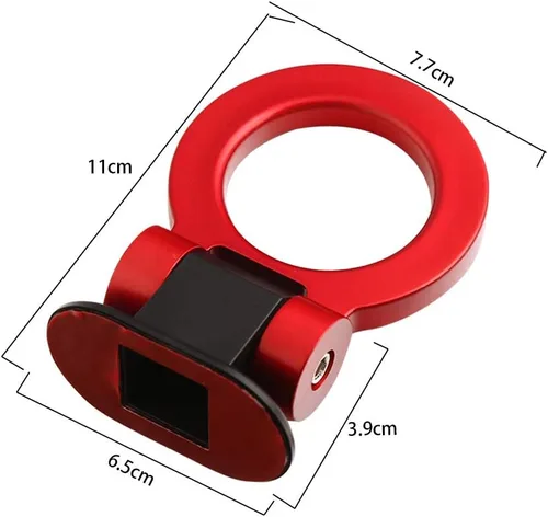 Vista 5 de Gancho de remolque decorativo universal para cualquier automóvil, SUV, camión, no funcional, solo para decoración (rojo)