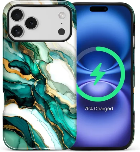 Vista 110 de Funda Compatible con iPhone 13/14 [Compatible con MagSafe] Protección de Doble Capa de Cáscara Dura Híbrida, Funda Magnética Protectora a Prueba