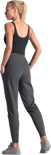 Vista 5 de Dragon Fit Pantalones deportivos para mujer con bolsillos, cintura alta, entrenamiento, yoga, pantalones de chándal cónicos, pantalones de descanso