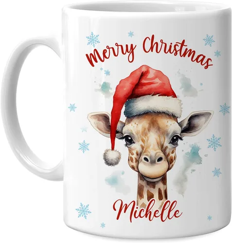 Vista 29 de Hyturtle Regalos personalizados para amantes de los osos – Taza de café de cerámica con nombre personalizado de oso con sombrero de Papá Noel