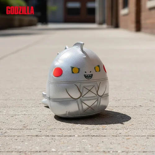 Vista 6 de Squishmallows Kellytoy Godzilla - Juguete de peluche (8 pulgadas, Mechagozilla), gris, 8 pulgadas (SQK2817)