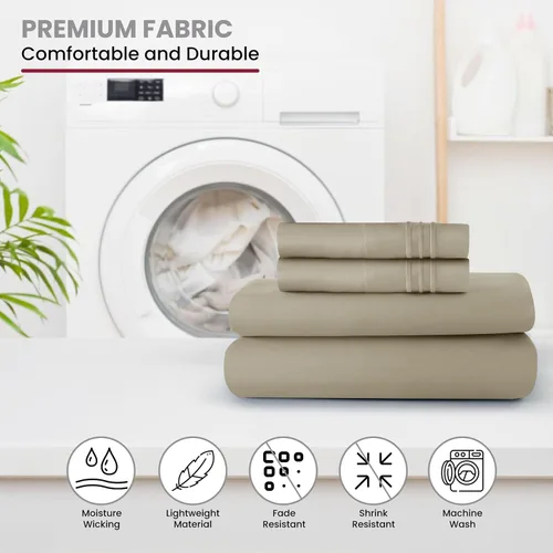 Vista 404 de LUX Décor - Juego de sábanas Twin de microfibra ultrasuave de 3 piezas con sábana encimera, sábana bajera de 16 pulgadas de profundidad y funda