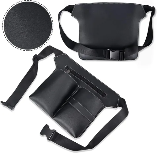 Vista 6 de Noverlife Bolsa de tijeras para peluquería, bolsa de cintura de piel sintética para peluquería, funda de almacenamiento de herramientas