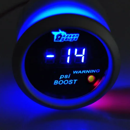 Vista 3 de ESUPPORT - Kit de medidor universal de 2 pulgadas (52mm) digital para turbo/boost del motor con luz LED azul