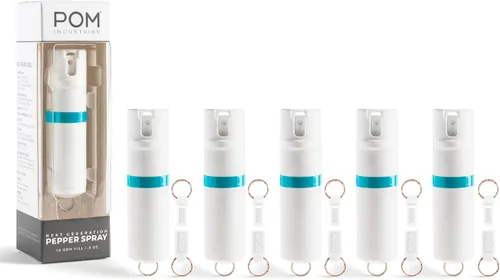 Vista 17 de POM Pepper Spray Keychain, Quick Key Release for Instant Access, Flip Top Safety, Maximum Strength OC Formula with UV Marking Dye, 25 Bursts, 10 ft