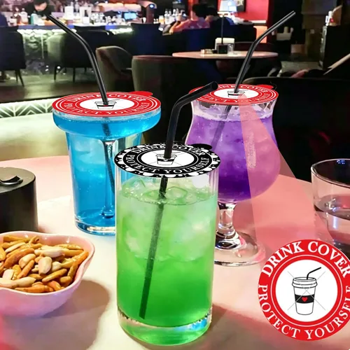 Vista 6 de 50 calcomanías antipicas para bebidas para protección contra el alcohol
