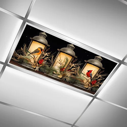 Vista 13 de Cubiertas de luz fluorescente de ciervos navideños para aula, 4 x 2 pies, cubierta roja para luz de techo de automóvil, decoración de hospital