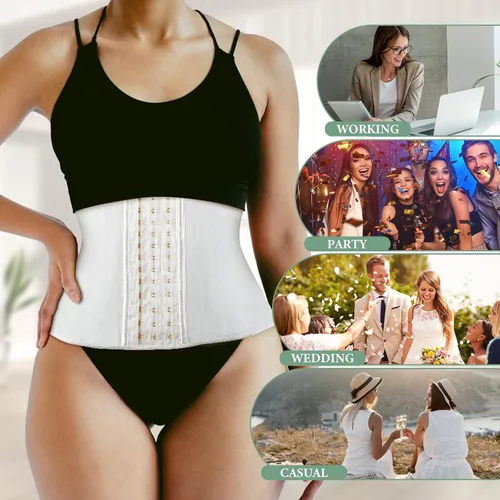 Vista 7 de Entrenador de cintura con huesos de acero para mujer, modelado elegante para uso diario y ocasiones especiales, varios tamaños y colores de moda