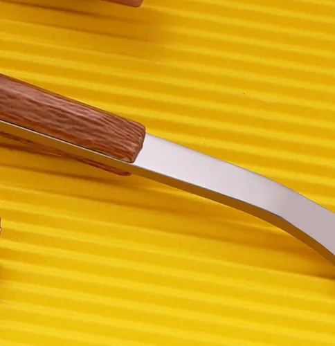 Vista 6 de Juego de cubiertos de madera para 6 cubiertos de acero inoxidable de alta calidad, 30 piezas de cubiertos de madera delicados para el hogar, cocina