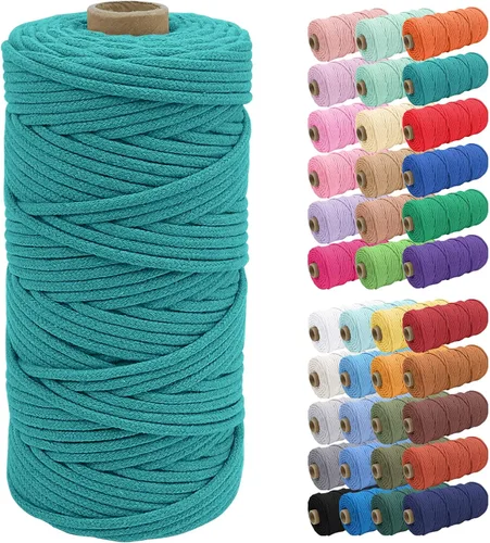 Vista 67 de JeogYong Cuerda de macramé de 0.157 in x 109 yardas, cuerda trenzada de algodón natural, cuerda de macramé para bolsas de ganchillo, colgar