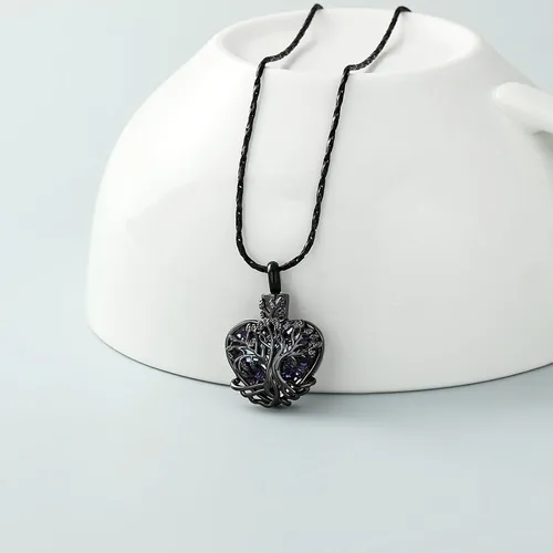Vista 83 de Imrsanl Collar de urna de árbol de la vida con forma de corazón, joyería de cremación para hombres y mujeres, recuerdo, joyería conmemorativa